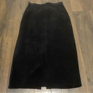 West Bay Sport Suede Black Winter Long Skirt Made In DR Size 10